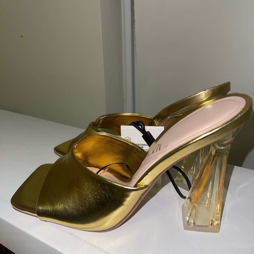 Gold Zara shoes